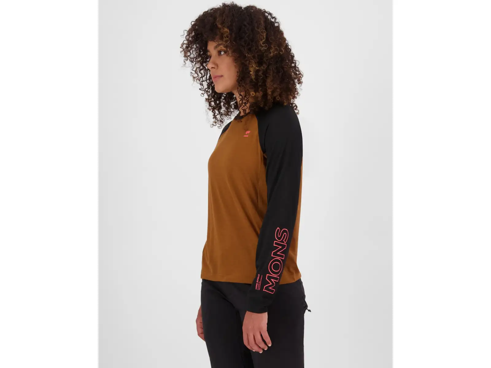 Mons Royale Tarn Merino women's long sleeve shirt Caramel / Black