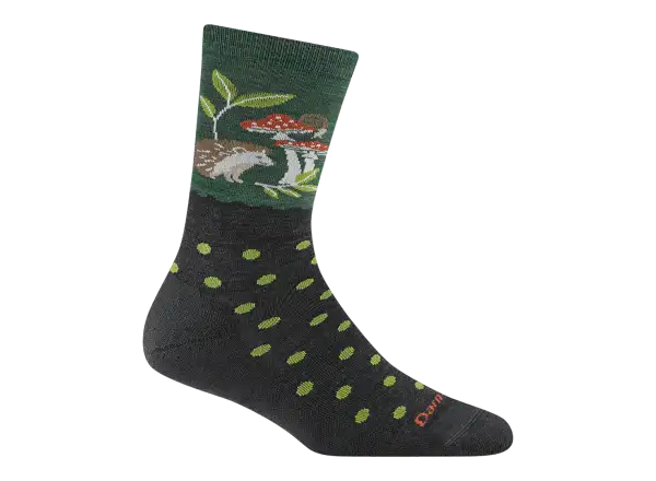 Darn Tough Wild Life Crew Lightweight Cushion women's socks Hedgehog Moss