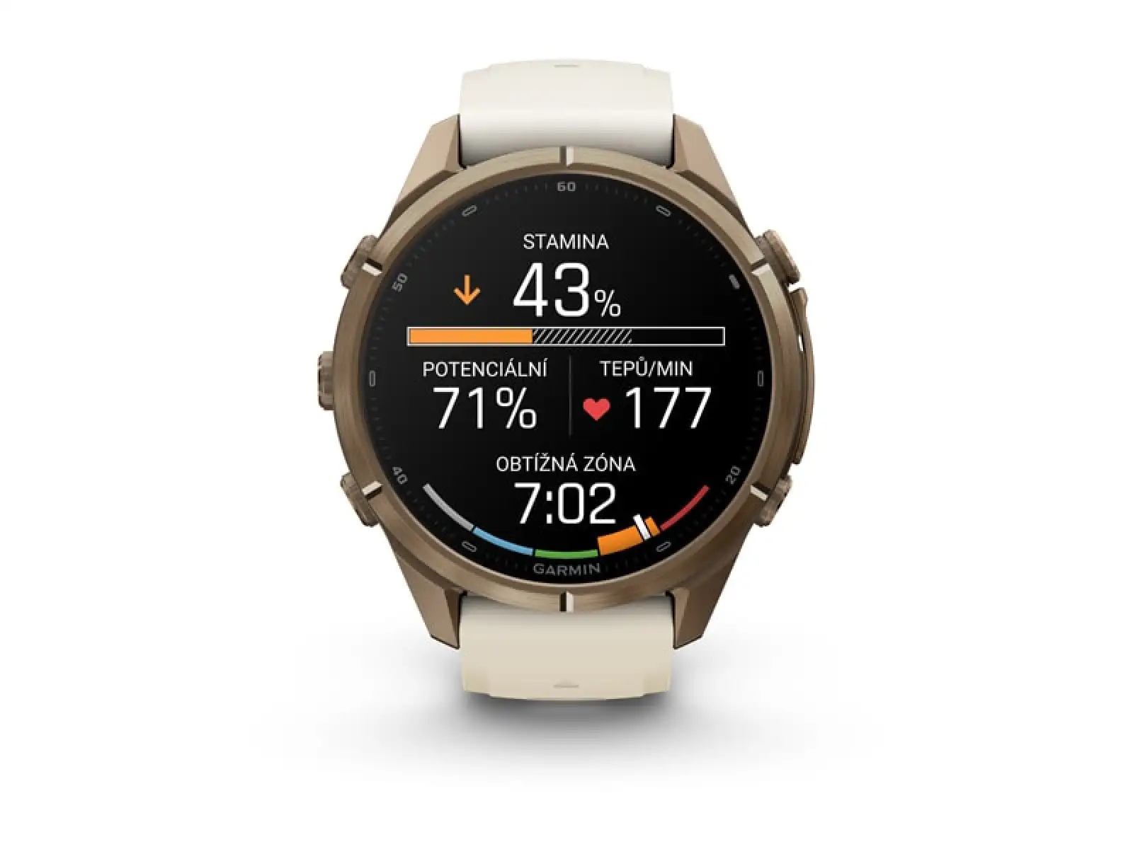 Garmin fenix 9 Pro inReach 43 mm smart watch Autumn gold titanium/Cream/french gray