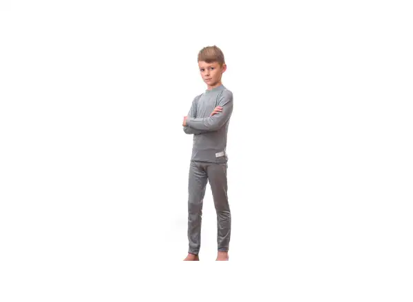 Sensor Merino Active set juniorské long sleeve shirt + pants grey