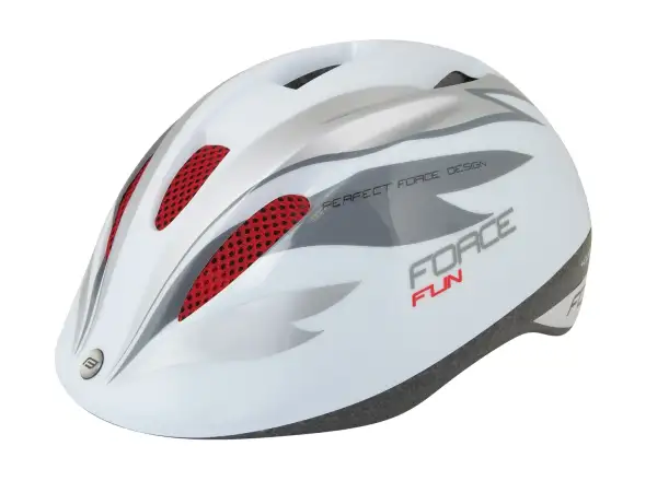 Force Fun Stipes children's helmet white/red