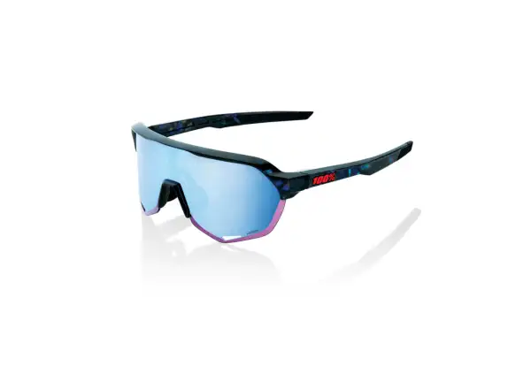 100% S2 HiPER Cycling Glasses Black Holographic/Blue Multilayer Mirror Lens