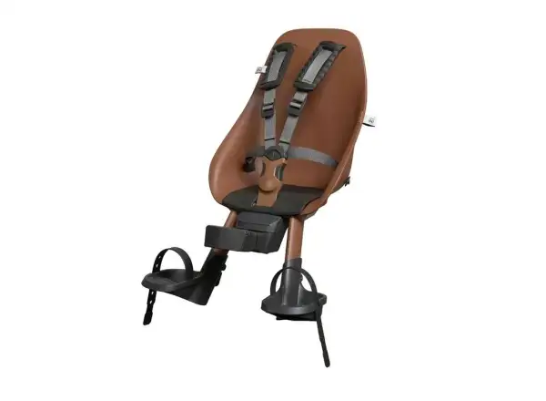 Urban Iki BIO child seat front with adapter for stem Haniwa Brown/Bincho Black
