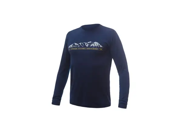 Sensor Merino Active PT Mountains men's shirt long sleeve Deep Blue