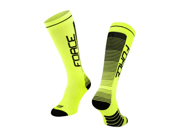 Force Compress compression elastic knee socks fluo/black