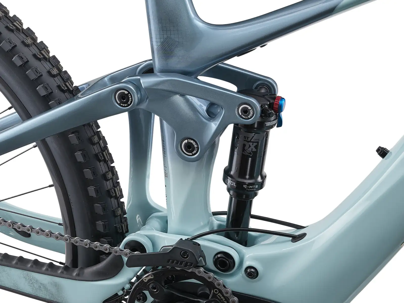 Liv Intrigue X Advanced E+ Elite 2 full suspension e-bike Soap Suds/Aged Denim