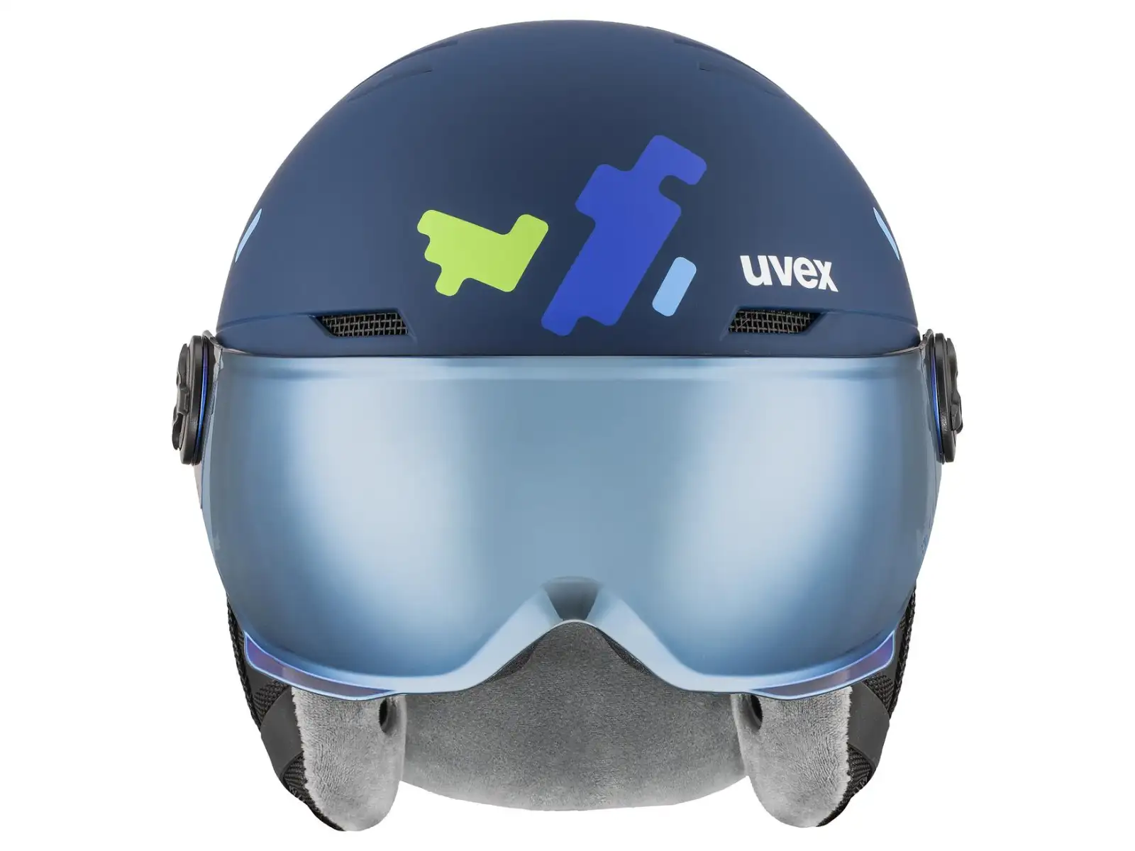 Uvex Rocket Jr Visor ski helmet blue matt