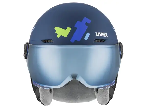Uvex Rocket Jr Visor ski helmet blue matt