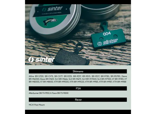 Sinter Shimano G Type brake pads polymer green