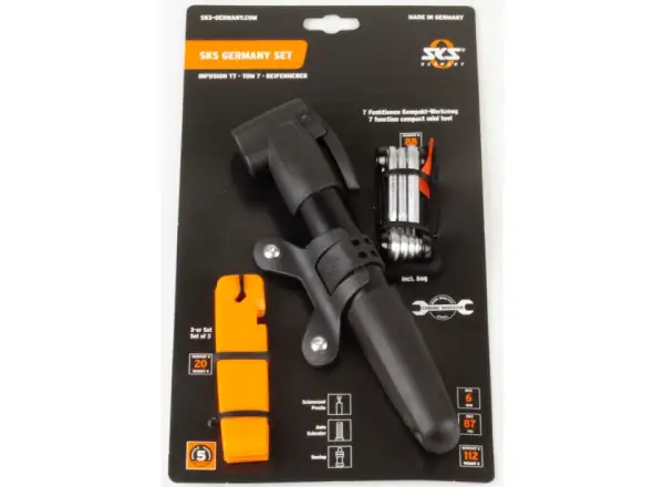 SKS set - pump, TOM 7 tool, tire levers