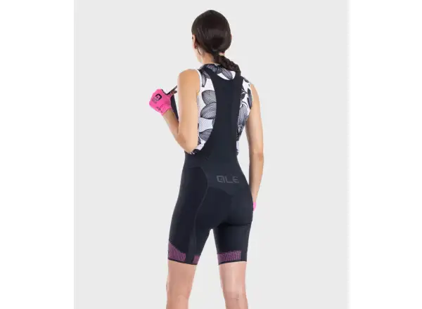 Alé PR-S Master 2.0 women's bib shorts with pad Black/Fluo Pink