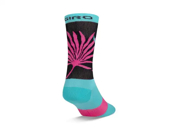 Giro Comp High Rise socks screaming teal/neon pink palms