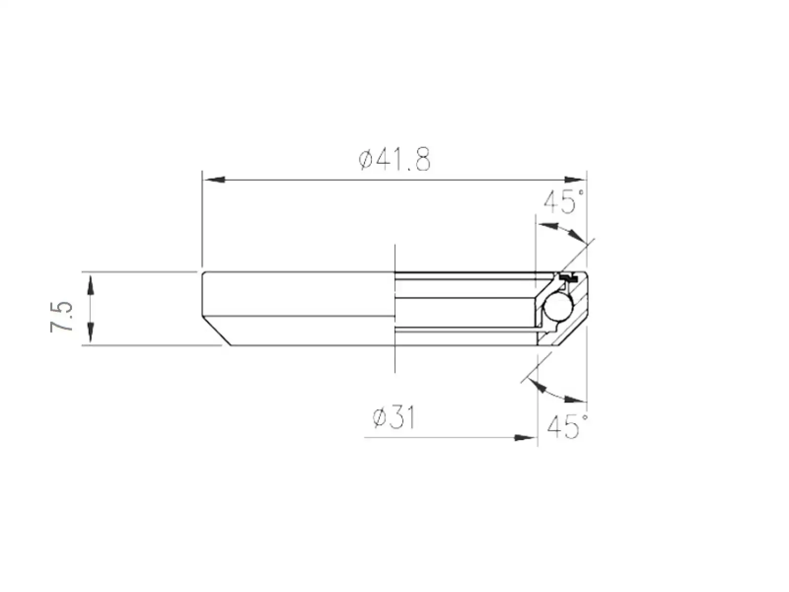 FSA TH-870/DJ (MR155) 1-1/8" 41.8 x 30.9 x 7.5 mm 45°x45° bearing