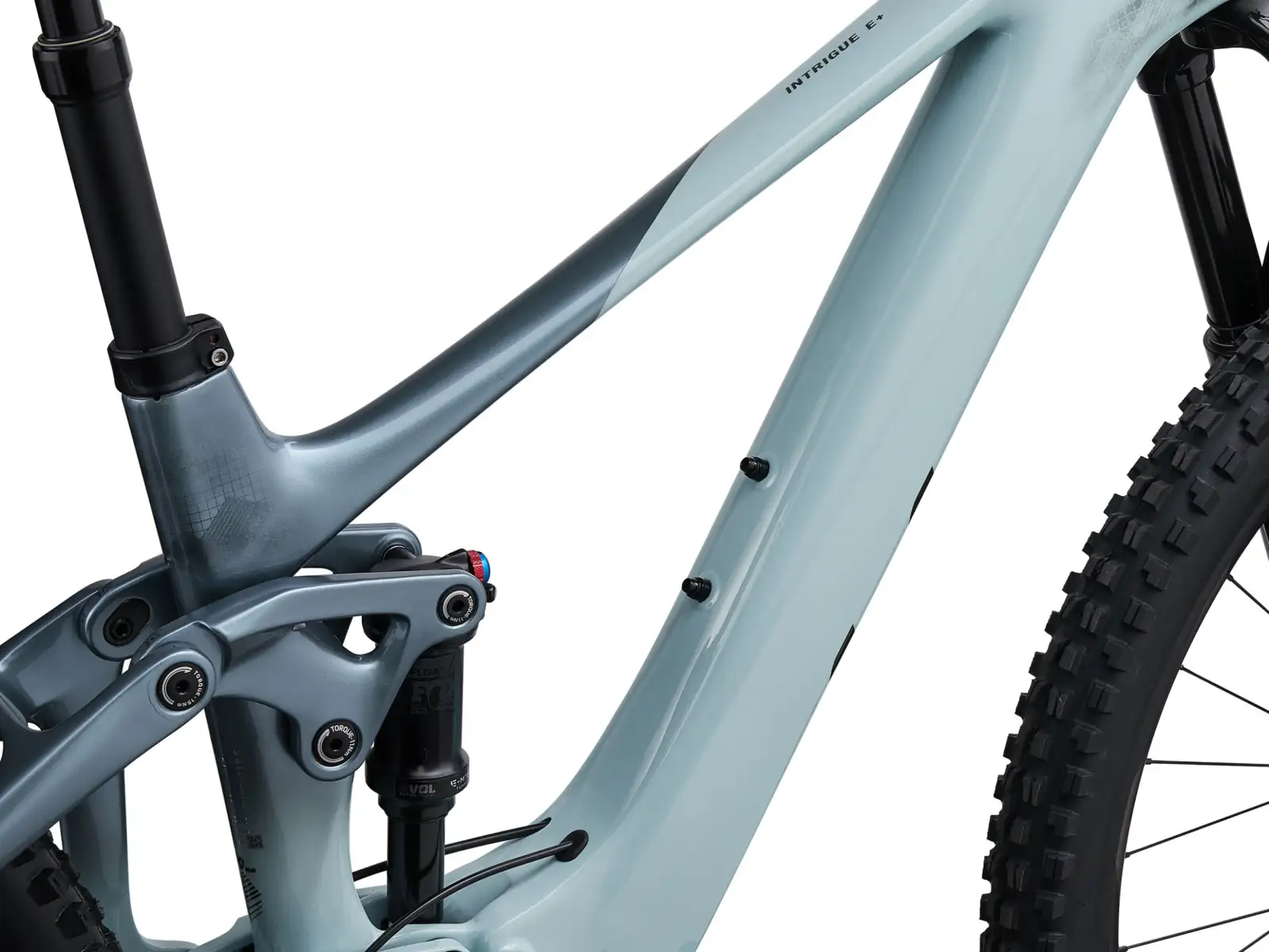 Liv Intrigue X Advanced E+ Elite 2 full suspension e-bike Soap Suds/Aged Denim