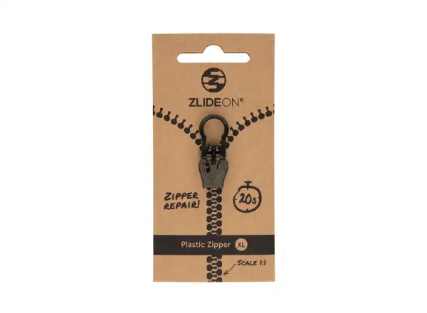 ZlideON repair slider for plastic zippers black