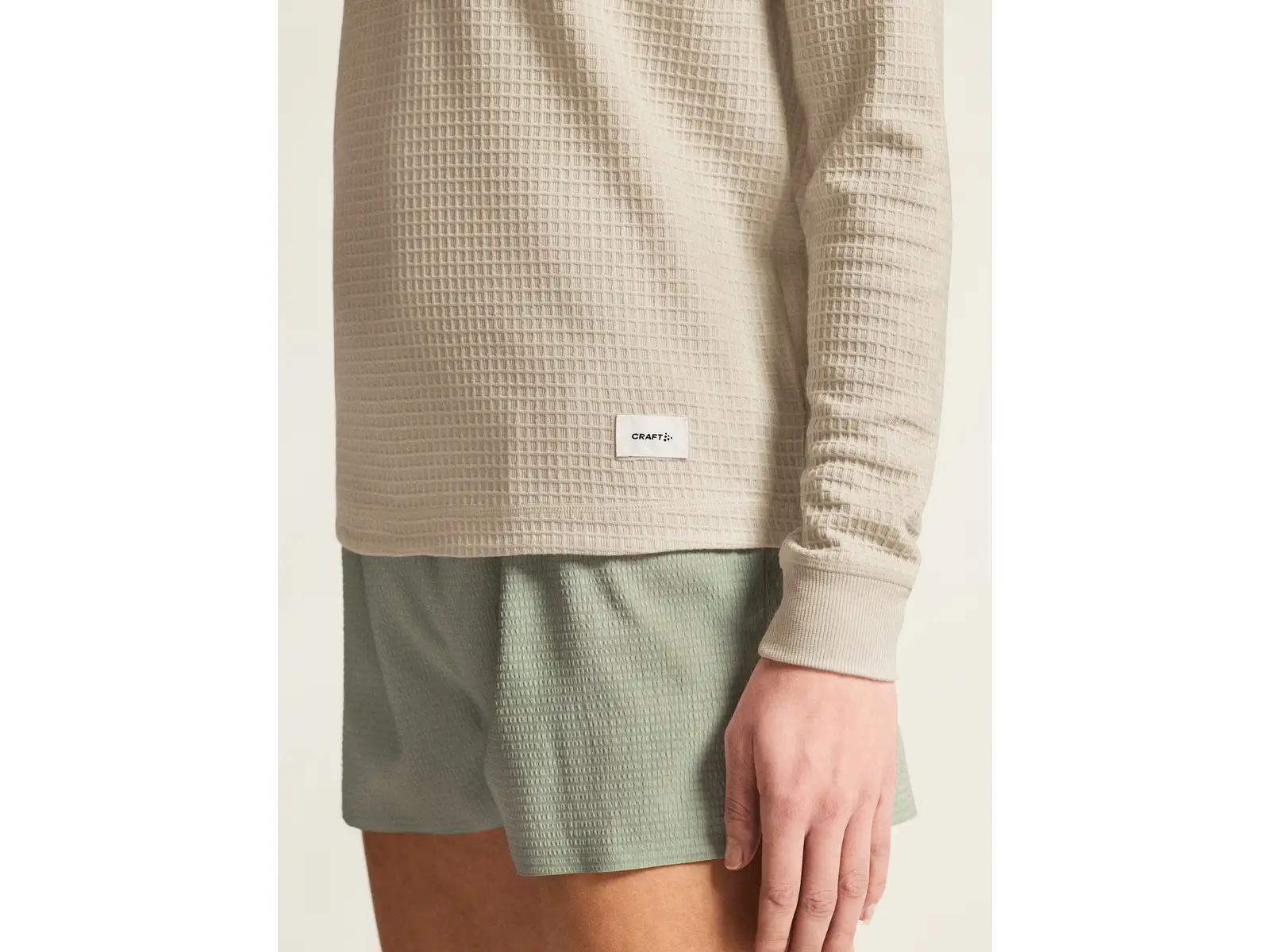 Craf Wool Waffle women's long sleeve shirt beige