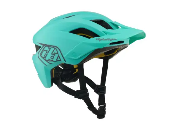 Troy Lee Designs Youth Flowline MIPS kids helmet Point Charcoal/Real Teal