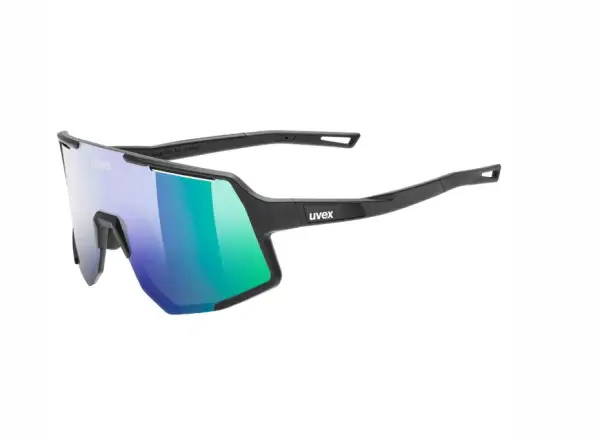 Uvex Sequenze cycling glasses Black matt/Mirror Green
