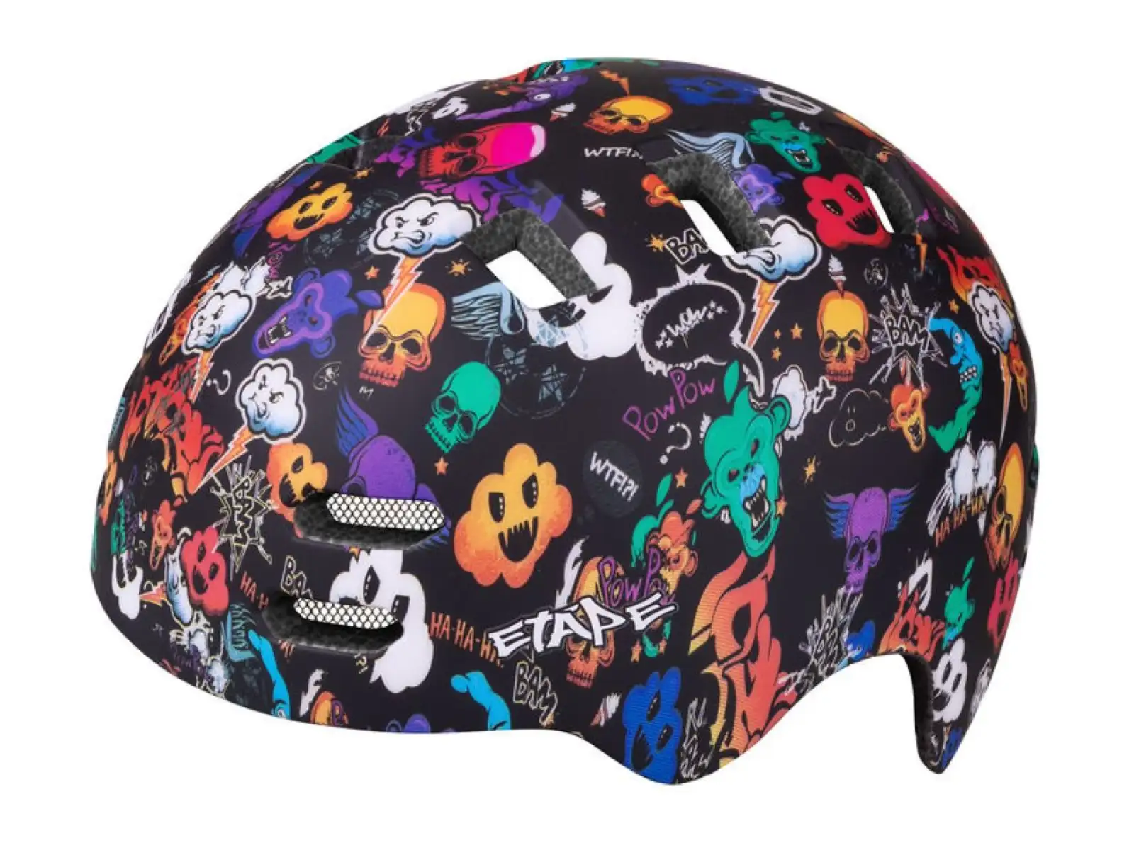 Etape Buddy kids cycling helmet black/graphics matte