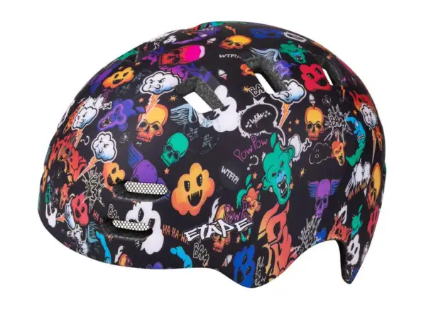 Etape Buddy kids cycling helmet black/graphics matte