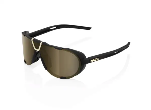 100% Westcraft Cycling Glasses Soft Tact Black/Soft Gold Mirror Lens