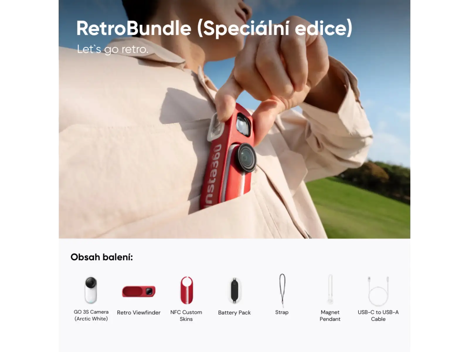 Insta360 GO 3S camera Retro bundle 64 GB special edition red