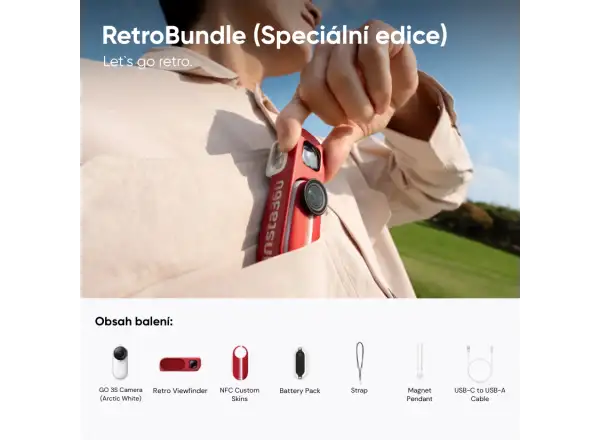 Insta360 GO 3S camera Retro bundle 64 GB special edition red