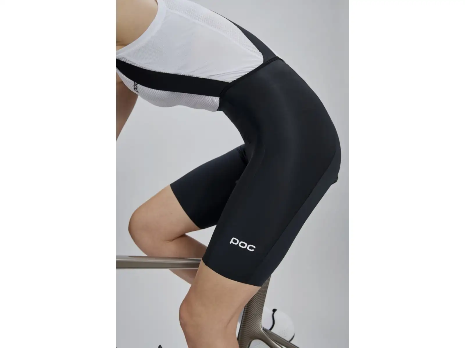 POC Raceday women's cycling shorts with pad and bib Uranium Black