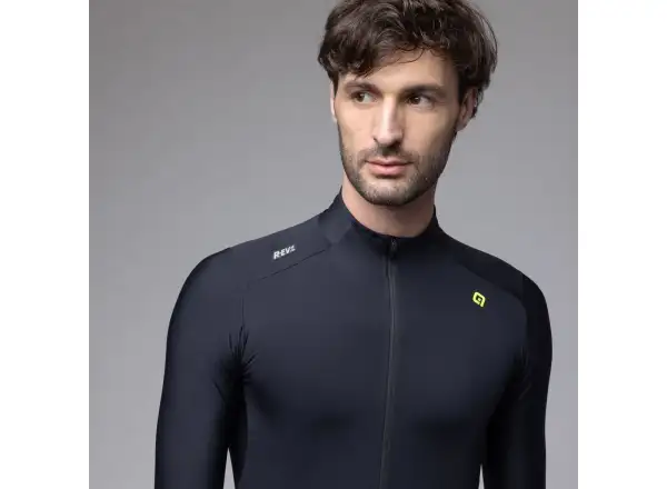 Alé R-EV1 Warm Race men's insulated cycling jersey Black