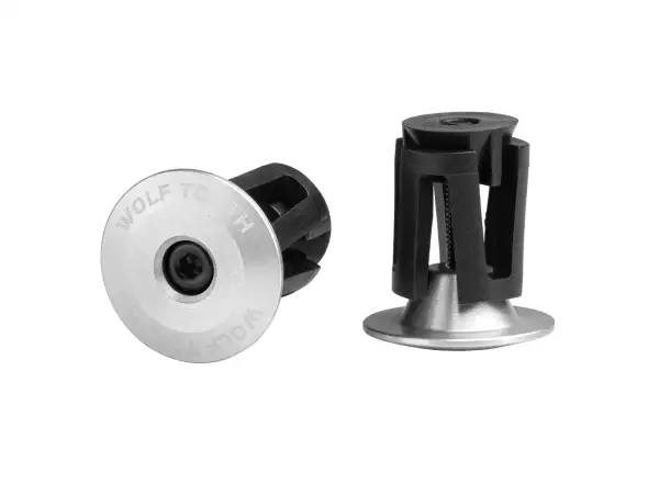 Wolf Tooth handlebar plugs raw silver