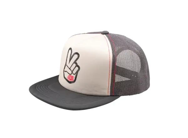 Troy Lee Designs Trucker Snapback Peace Out cap Vintage White/Carbon