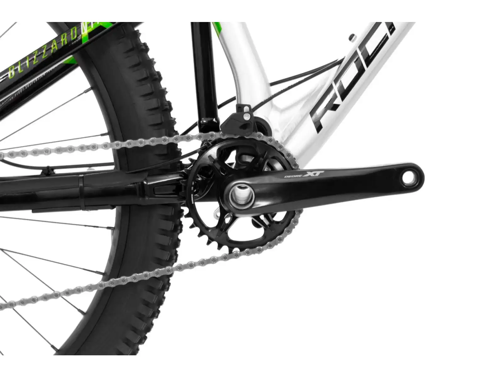 Rock Machine Blizzard 90-297 RZ Silver/Green full suspension mountain bike