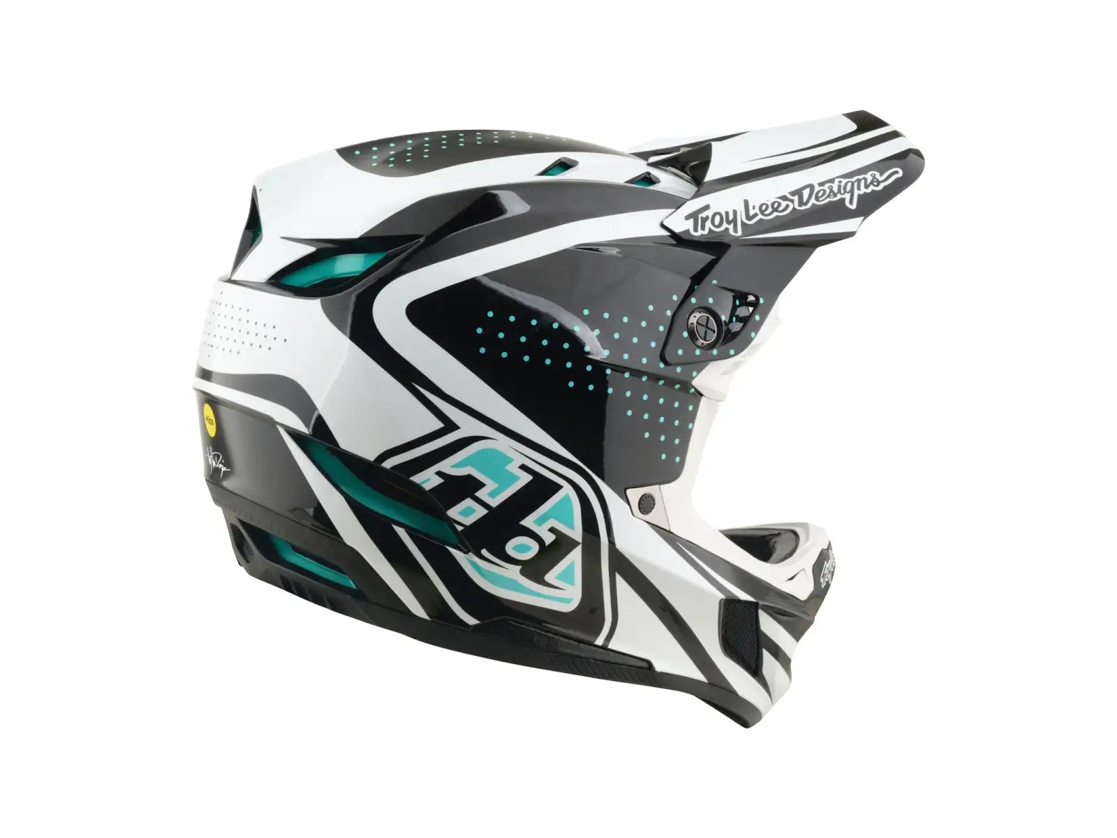 Troy Lee Designs D4 Composite MIPS helmet Crest Real Teal