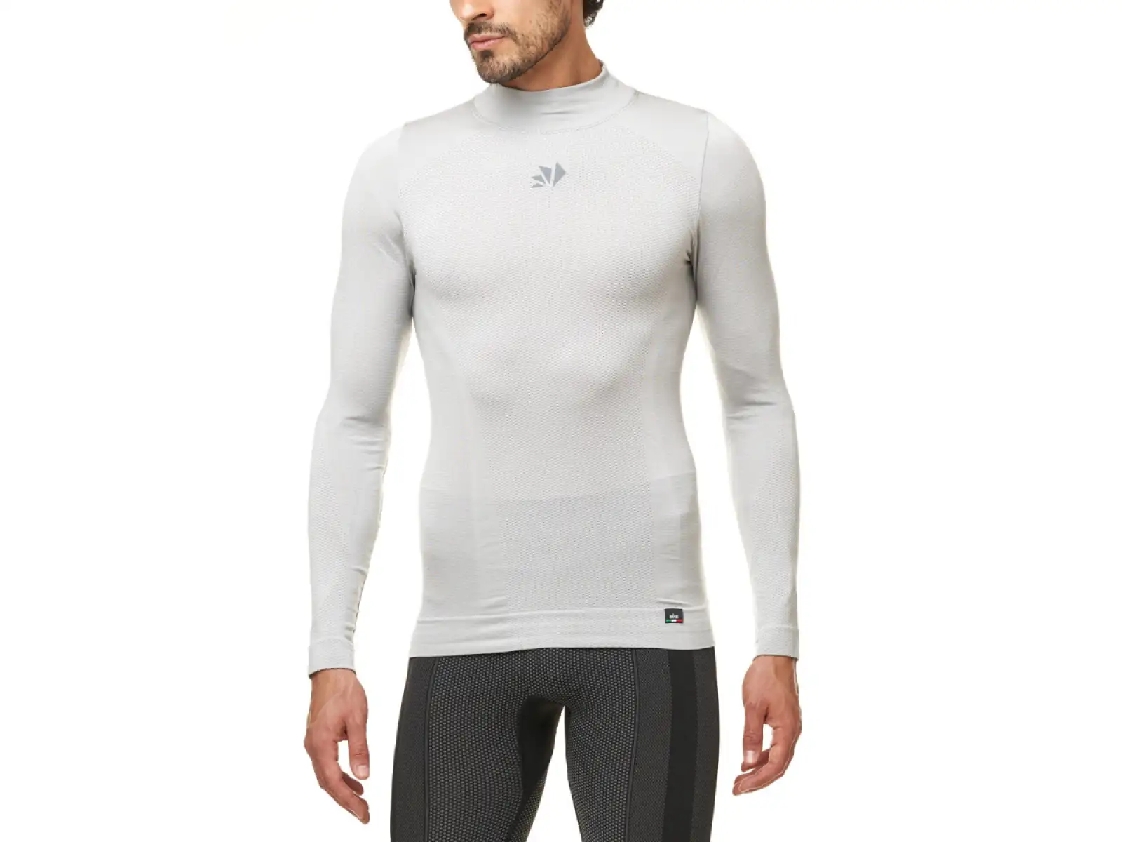 SIXS TS3 V2 functional long-sleeve shirt with collar silver/white