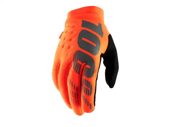 100% Brisker Gloves Fluo Men Orange/Black