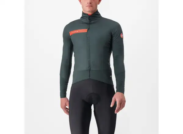 Castelli Beta RoS men's jacket Rover Green/Red Orange