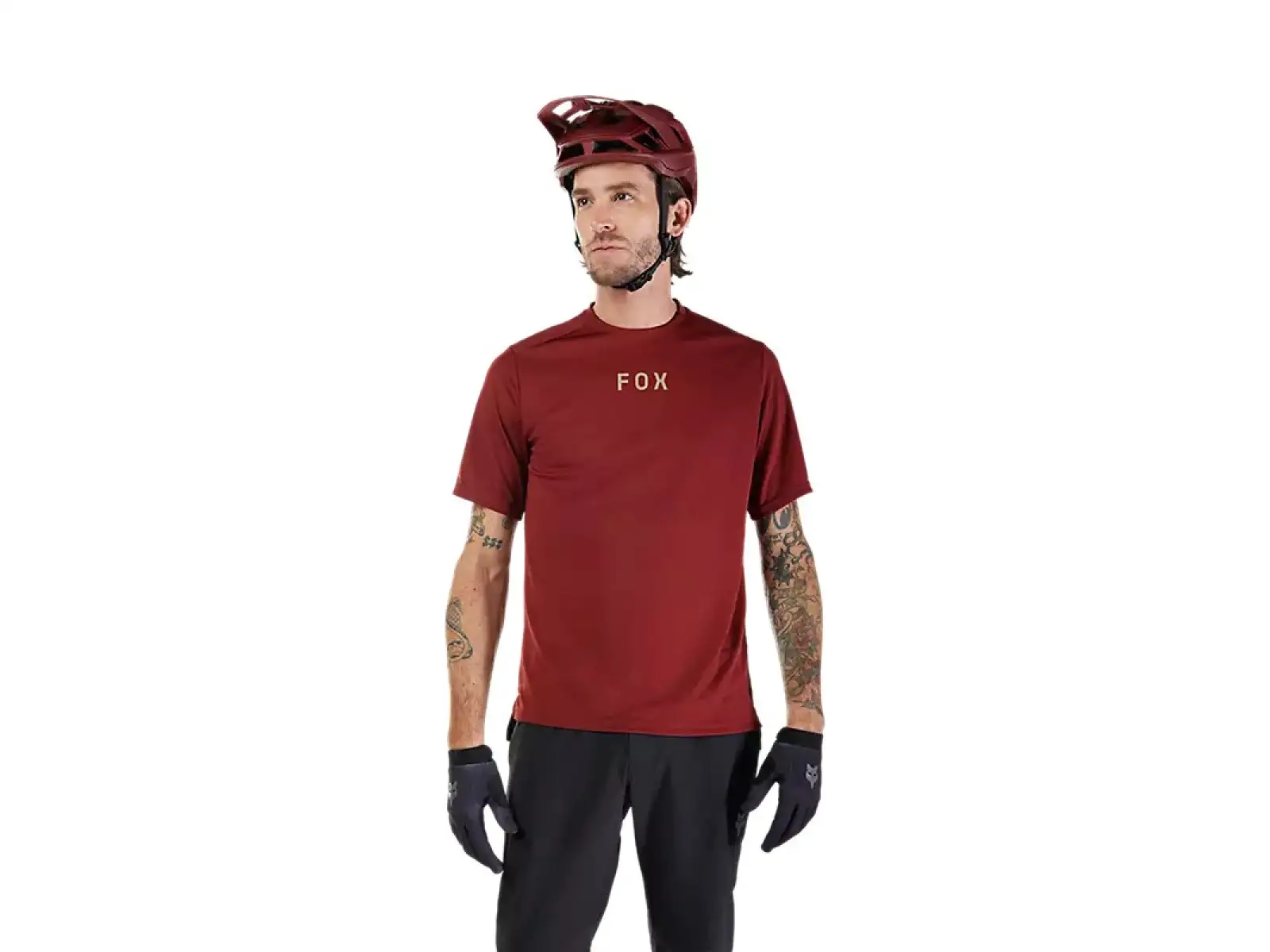 Fox Ranger Wordmark men's jersey short sleeve Rust Brown