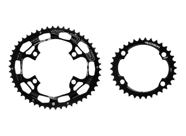 Ridea Lami Flow Powering elliptical chainrings 50/34 teeth Black/White
