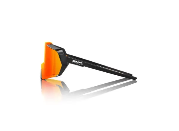 100% Korbin Gloss Metallic Black HiPER Red Multilayer Mirror Sunglasses