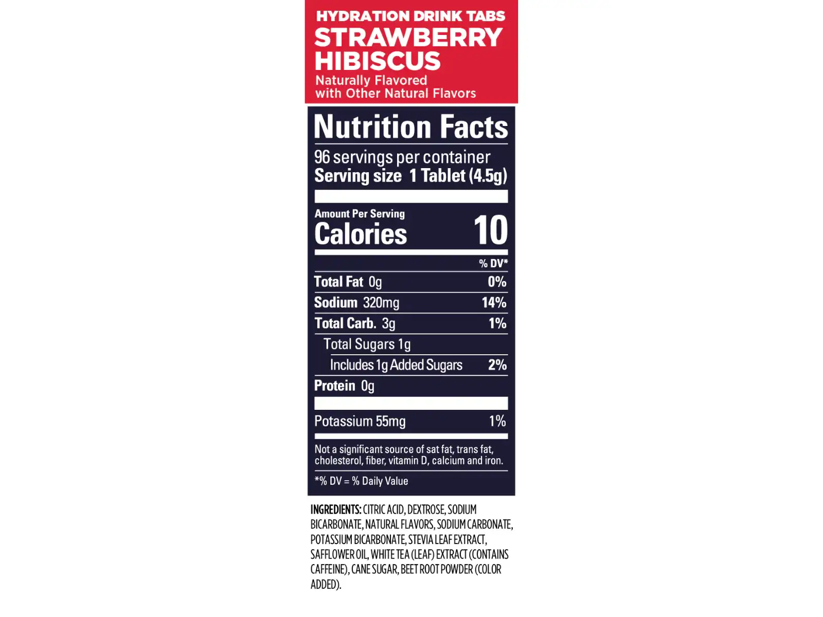 GU Hydration Drink Tabs effervescent tablets with caffeine Strawberry Hibiscus 54 g
