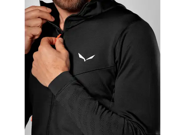 Salewa Sella Crevasse Hooded men's sweatshirt Black Out