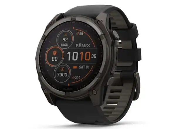 Garmin fenix 8 - 51 mm Solar Sapphire smart watch Carbon DLC Titanium Black/Pebble Gray