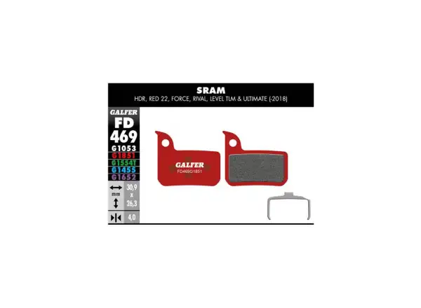 Galfer FD469 Advanced brake pads for Sram HRD, Red, Force, Rival