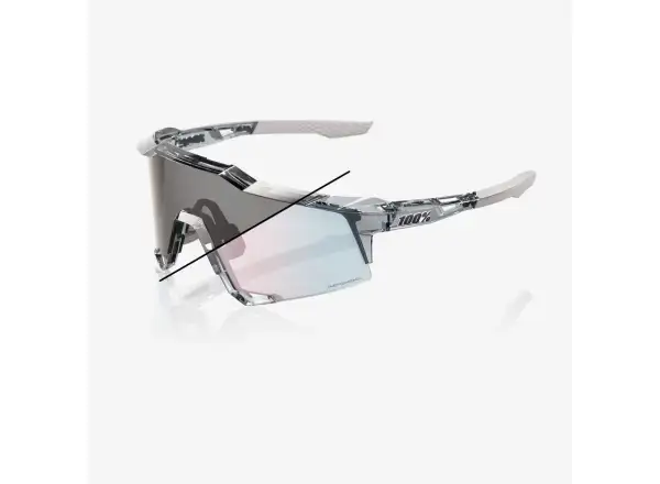 100% Speedcraft sunglasses Polished Translucent Grey/Rose Gold Mirror Photochromic