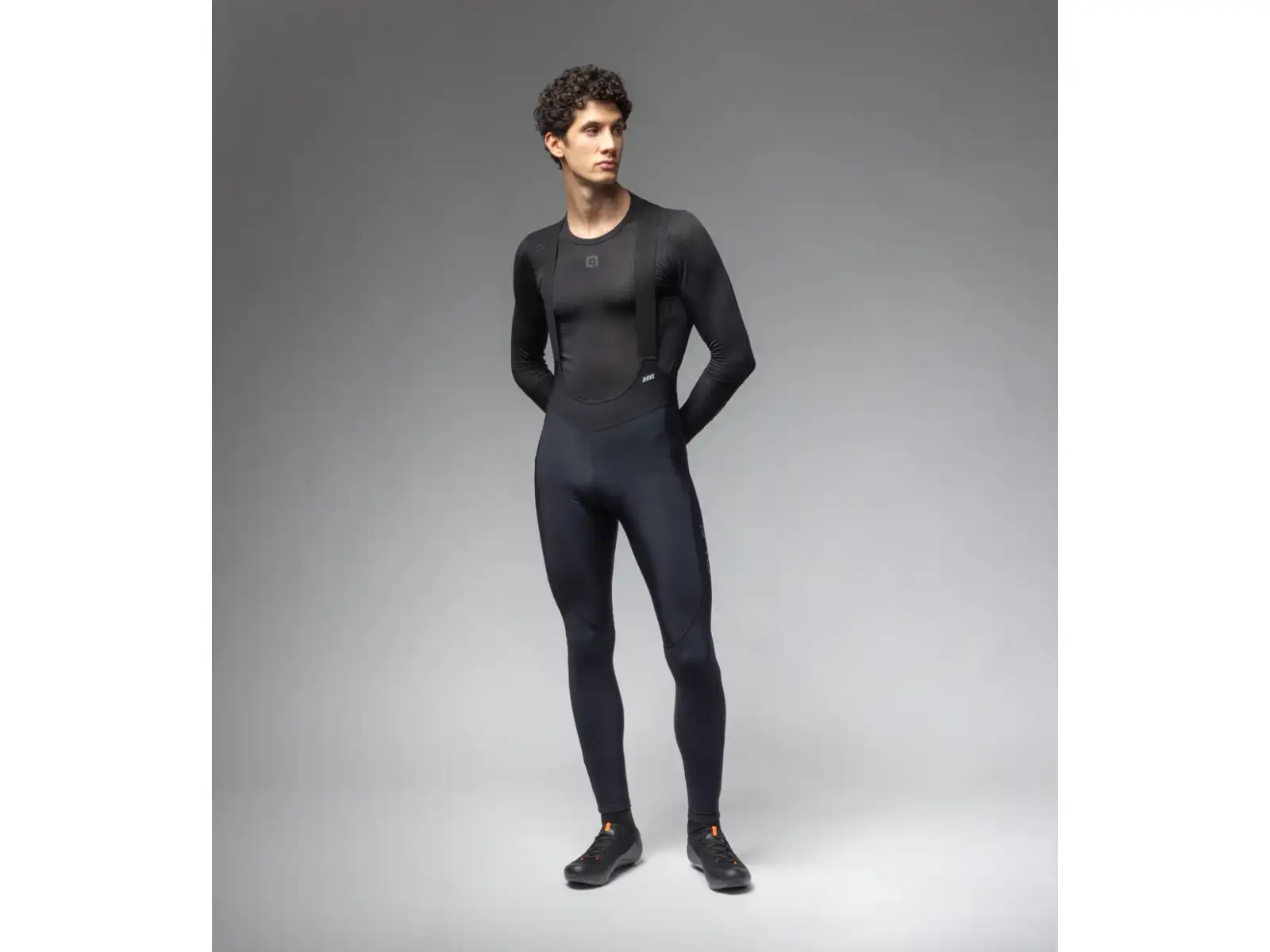 Alé R-EV1 Speedfondo Plus men's winter bib tights with pad Black