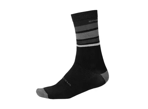 Endura Merino Stripe socks mat black