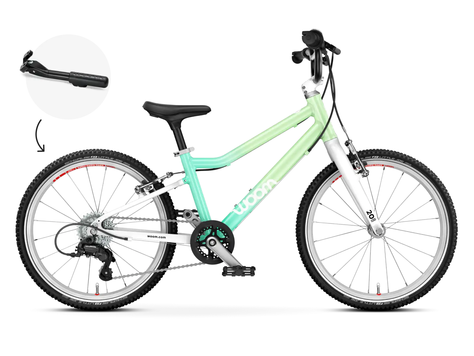 Woom GO 4 kids bike 20 Spearmint Crush Limited