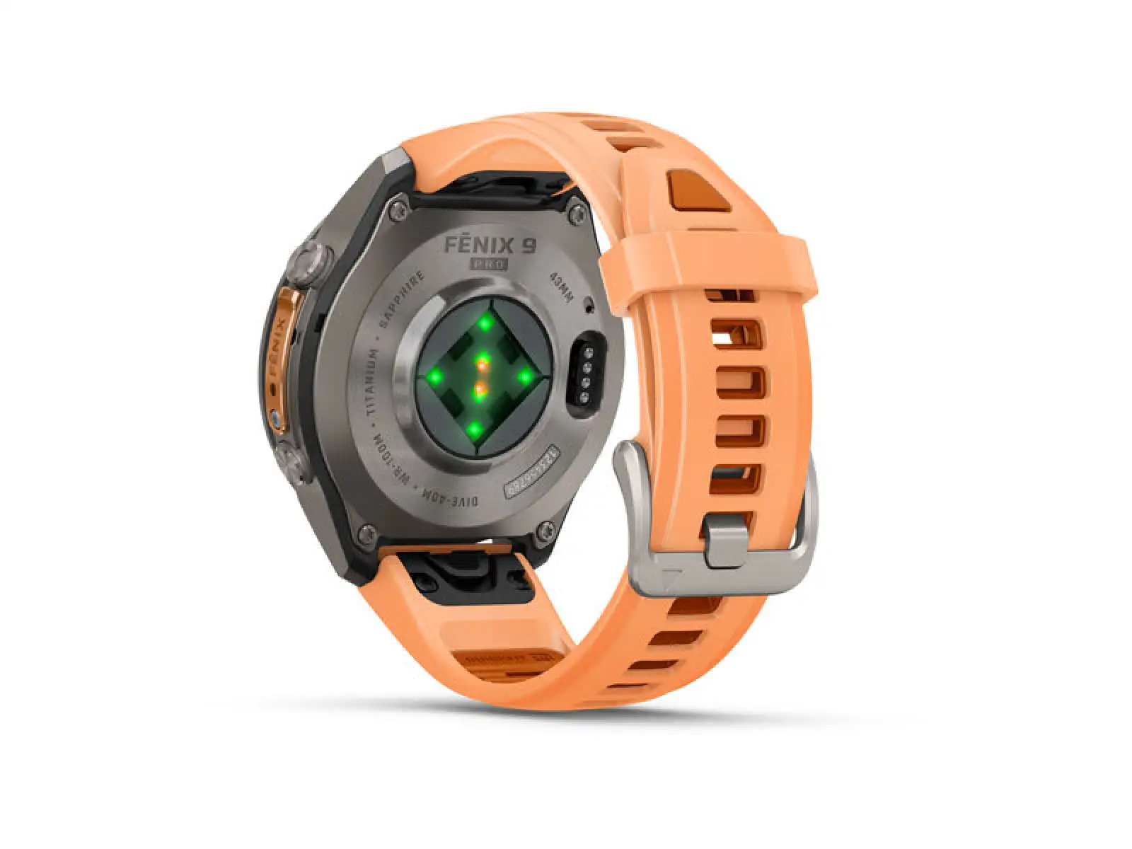 Garmin fenix 9 Pro – inReach 43 mm smartwatch Titanium Shell pink/autumn orange silicone band