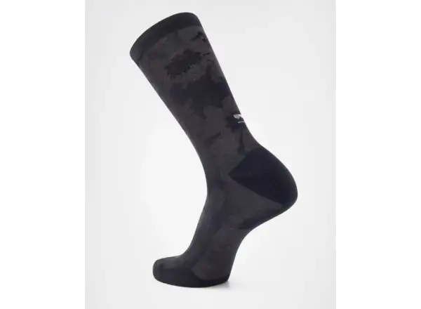 Mons Royale Atlas Merino Crew socks Black Logo AOP