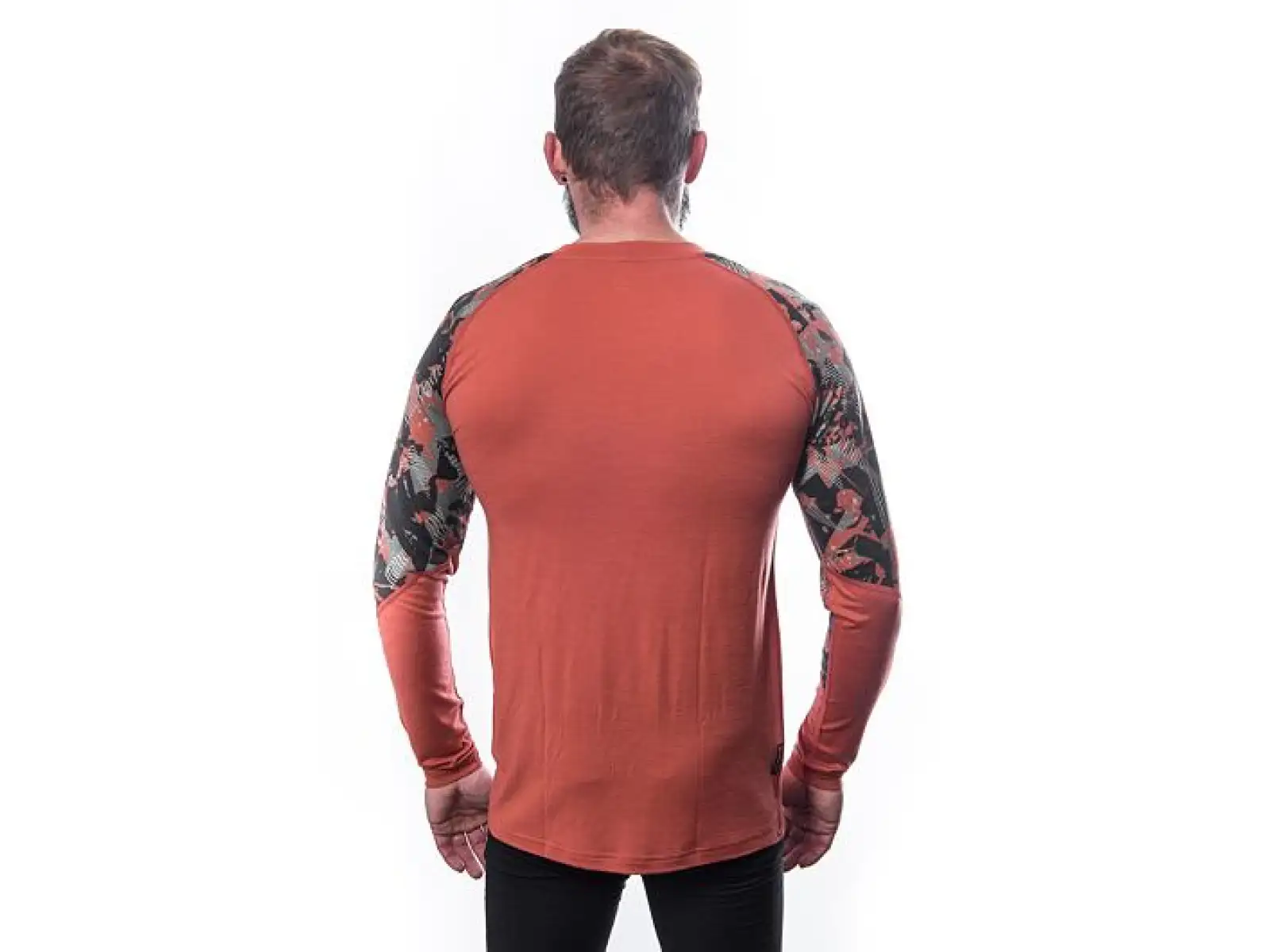 Sensor Merino Impress men's long sleeve shirt Terracotta/Rush